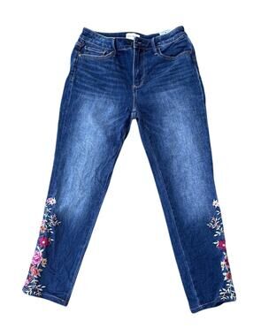 Driftwood Jackie Floral Embroidered Jeans Dark 27